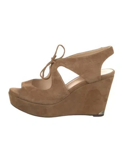 Pre-owned Jimmy Choo Suede Mules In Neutral