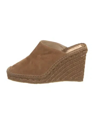 Pre-owned Jimmy Choo Suede Mules In Neutral