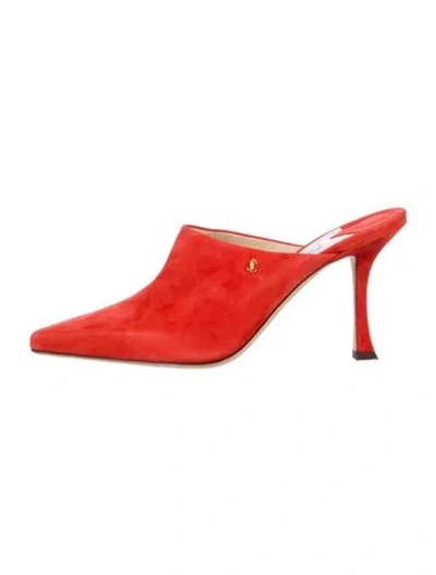 Pre-owned Jimmy Choo Suede Mules In Orange