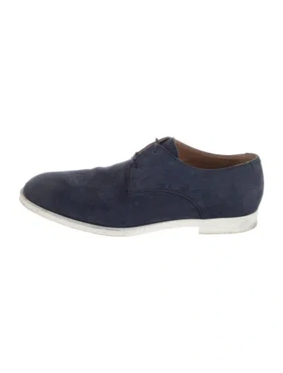 Pre-owned Jimmy Choo Suede Oxfords In Blue