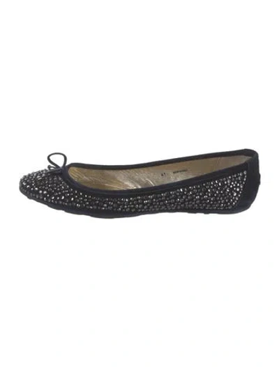 Pre-owned Jimmy Choo Suede Patterned Ballet Flats In Blue