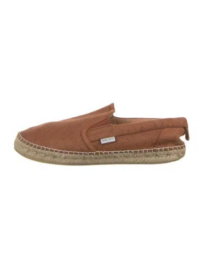 Pre-owned Jimmy Choo Suede Patterned Espadrilles In Brown