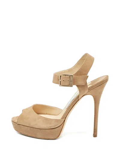 Pre-owned Jimmy Choo Suede Platform Sandals