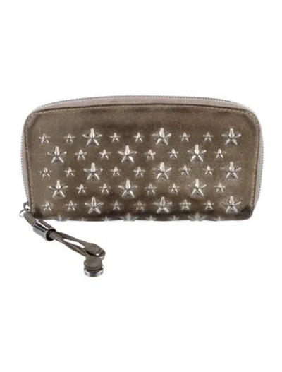 Pre-owned Jimmy Choo Suede Printed Pouch In Green