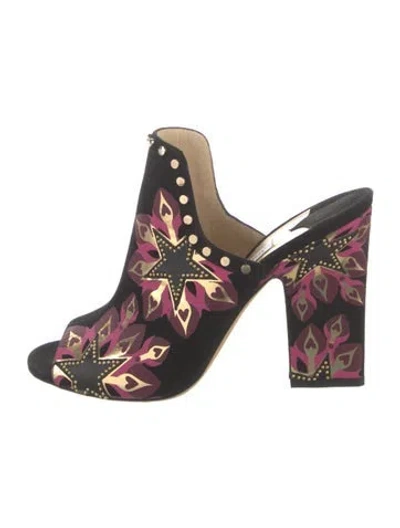Pre-owned Jimmy Choo Suede Printed Slides In Multi