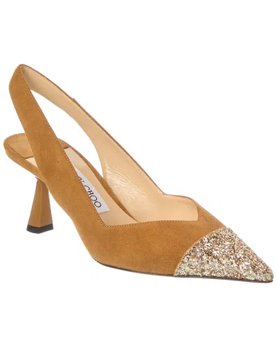 Jimmy Choo Liya 65 Suede Slingback Pump In Brown