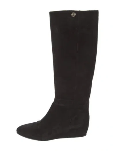 Pre-owned Jimmy Choo Suede Riding Boots In Black