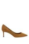 JIMMY CHOO SUEDE COVERED HEEL PUMPS FOR WOMEN IN TAN FOR FALL/WINTER 2024