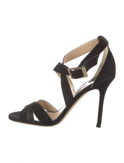 Pre-owned Jimmy Choo Suede Sandals In Black