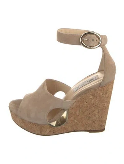 Pre-owned Jimmy Choo Suede Sandals In Neutral