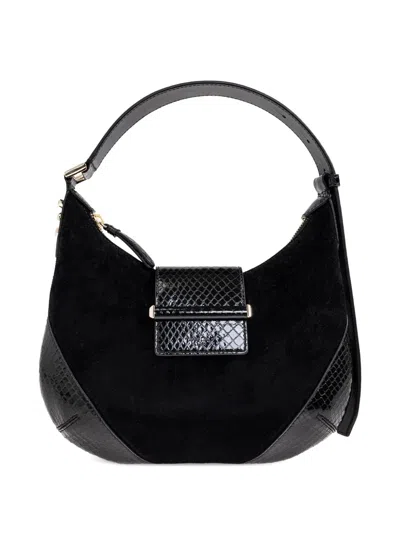 Jimmy Choo Suede Shoulder Bag In Black