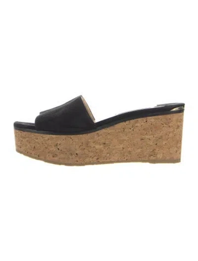 Pre-owned Jimmy Choo Suede Slides In Black