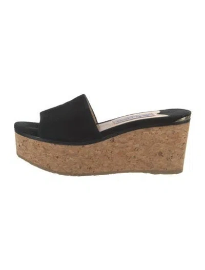Pre-owned Jimmy Choo Suede Slides In Black