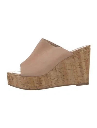 Pre-owned Jimmy Choo Suede Slides In Neutral