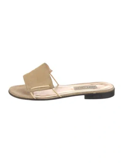 Pre-owned Jimmy Choo Suede Slides In Neutrals