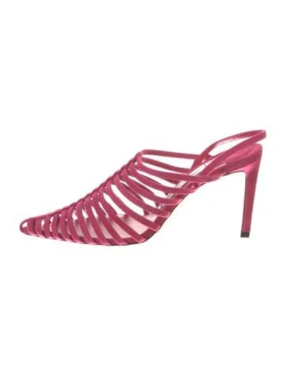 Pre-owned Jimmy Choo Suede Slides In Pink