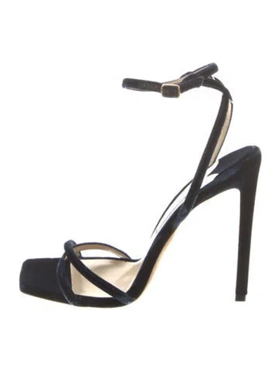 Pre-owned Jimmy Choo Suede Slingback Sandals In Blue