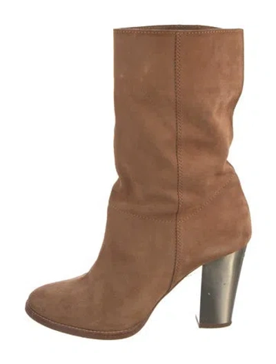 Pre-owned Jimmy Choo Suede Slouch Boots In Brown