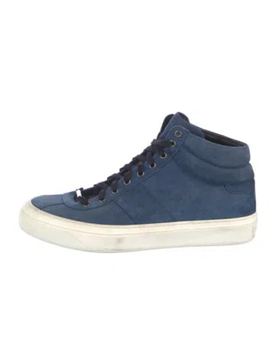 Pre-owned Jimmy Choo Suede Sneakers In Blue