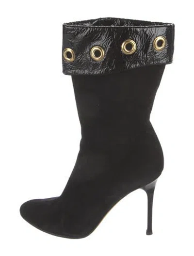 Pre-owned Jimmy Choo Suede Sock Boots In Black