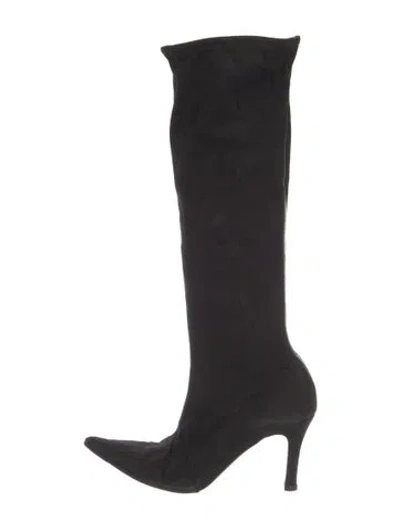Pre-owned Jimmy Choo Suede Sock Boots In Black