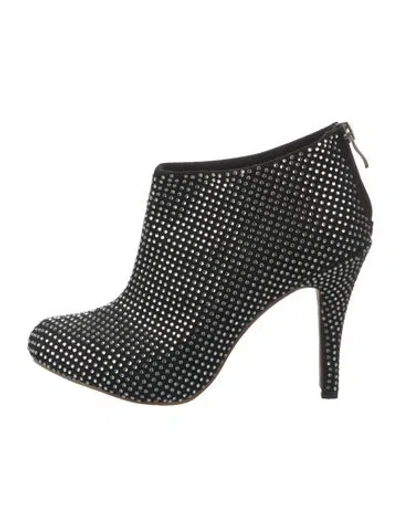 Pre-owned Jimmy Choo Suede Studded Accents Boots In Black
