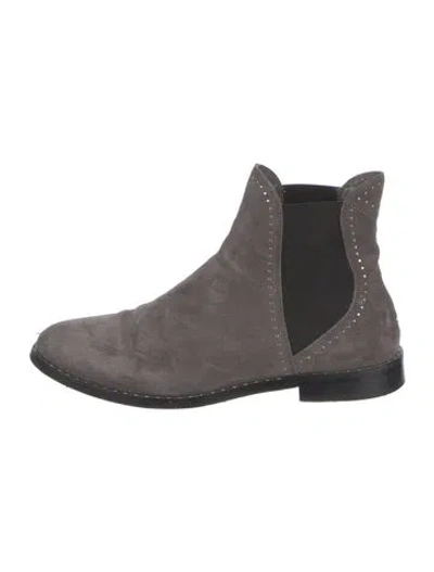 Pre-owned Jimmy Choo Suede Studded Accents Chelsea Boots In Multi