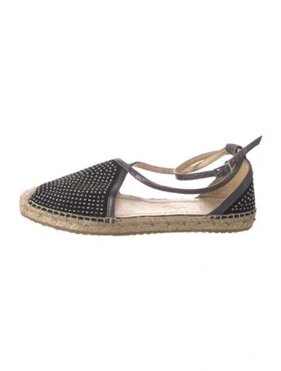 Pre-owned Jimmy Choo Suede Studded Accents Espadrilles