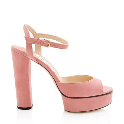 Jimmy Choo Suede Sue Platform Sandals In Pink