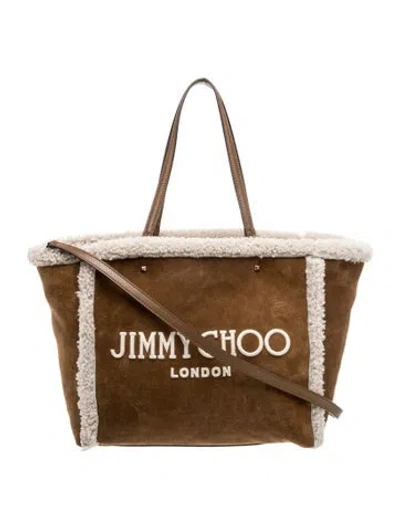 Pre-owned Jimmy Choo Suede Tote In Brown