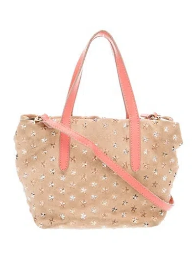 Pre-owned Jimmy Choo Suede Tote In Neutral