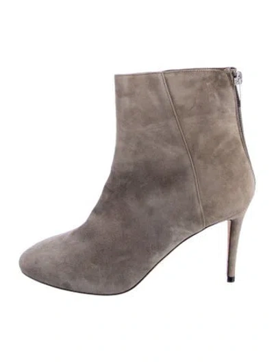 Pre-owned Jimmy Choo Suede T-strap Pumps In Gray