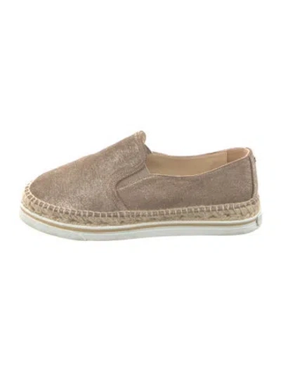 Pre-owned Jimmy Choo Suede Whipstitch Trim Espadrilles