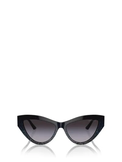 Jimmy Choo Sunglasses In Black Gradient Glitter