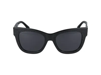 Jimmy Choo Sunglasses In Black Rhinestones