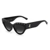 Jimmy Choo Sunglasses Cat Eye Full Rim, Black Frame And Grey Gradient Lens In Black