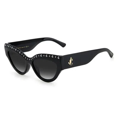 Jimmy Choo Sunglasses Cat Eye Full Rim, Black Frame And Grey Gradient Lens