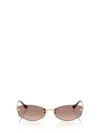 Jimmy Choo Geometric Frame Sunglasses In Gold