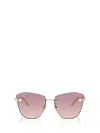 Jimmy Choo Pearly Rimless Metal Butterfly Sunglasses In Gold