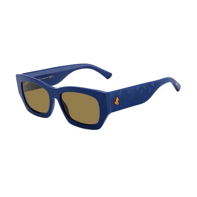 Jimmy Choo Sunglasses Square Full Rim, Blue Frame And Brown Lens