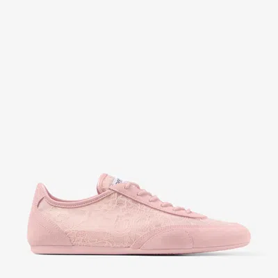 Jimmy Choo Sunny Floral Lace And Suede Trainers In Pink