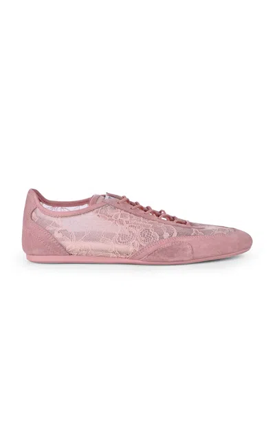 Jimmy Choo Sunny Lace Sneakers In Pink
