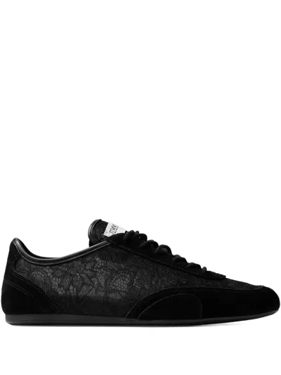 Jimmy Choo Sunny Leather Sneakers In Black