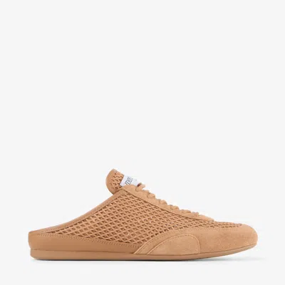 Jimmy Choo Sunny Mule F Toffee Leather Mix And Diamond Mesh Low Top Trainers Toffee Mix 38.5 In Brown