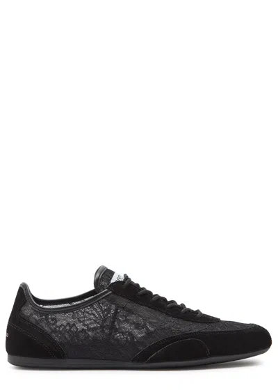 Jimmy Choo Sunny Panelled Lace Sneakers In Black