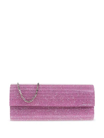 Jimmy Choo Sweetie Clutch Bag In Light Magenta Silver