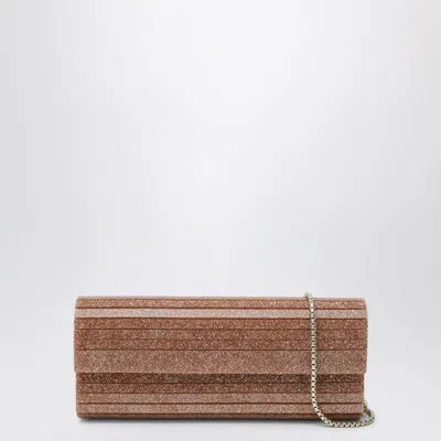 Jimmy Choo Sweetie Clutch In Pink Glitter Acrylic Fabric In Brown