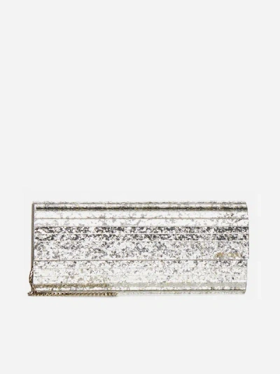 Jimmy Choo Sweetie Glitter Acrylic Clutch Bag In Champagne