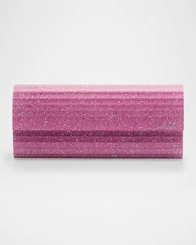 Jimmy Choo Sweetie Glitter Clutch Bag In Pink