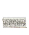 Jimmy Choo Sweetie Glitter Clutch Bag In White